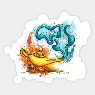 The magical genie lamp, from Aladdins arabian nights tale Sticker